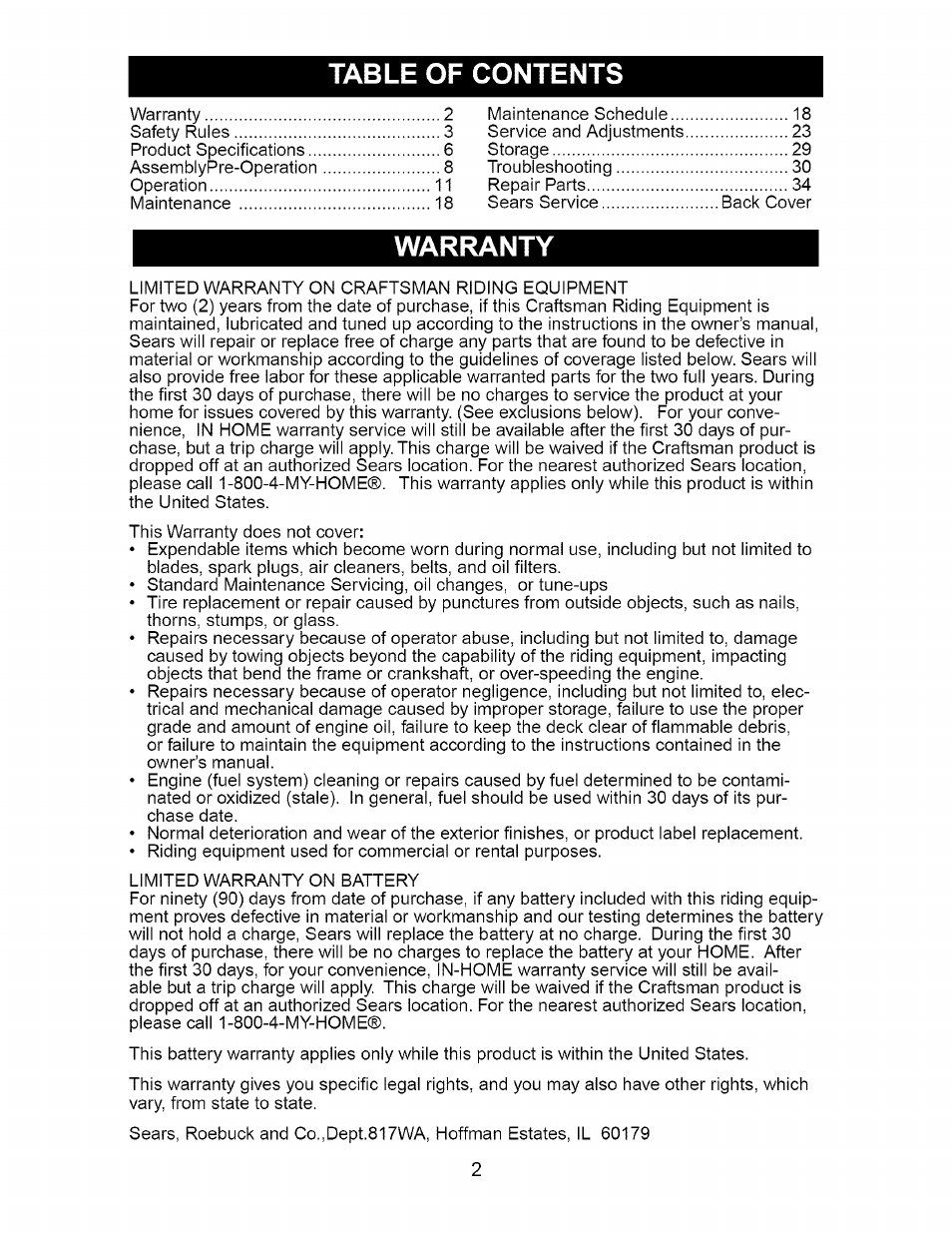 Craftsman 917.275380 User Manual | Page 2 / 60