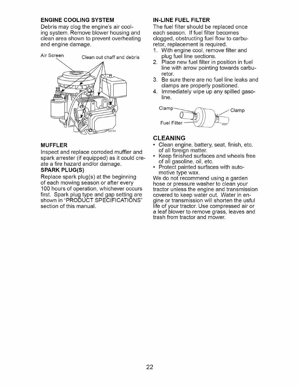 Cleaning | Craftsman 917.275380 User Manual | Page 22 / 60