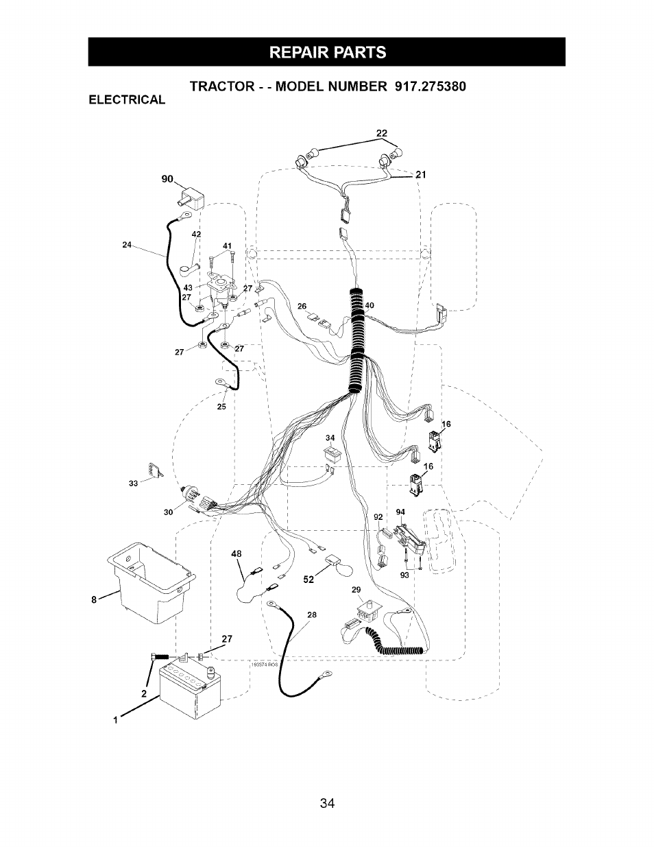 Repair parts | Craftsman 917.275380 User Manual | Page 34 / 60