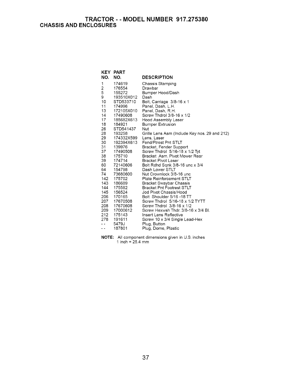 Chassis and enclosures | Craftsman 917.275380 User Manual | Page 37 / 60