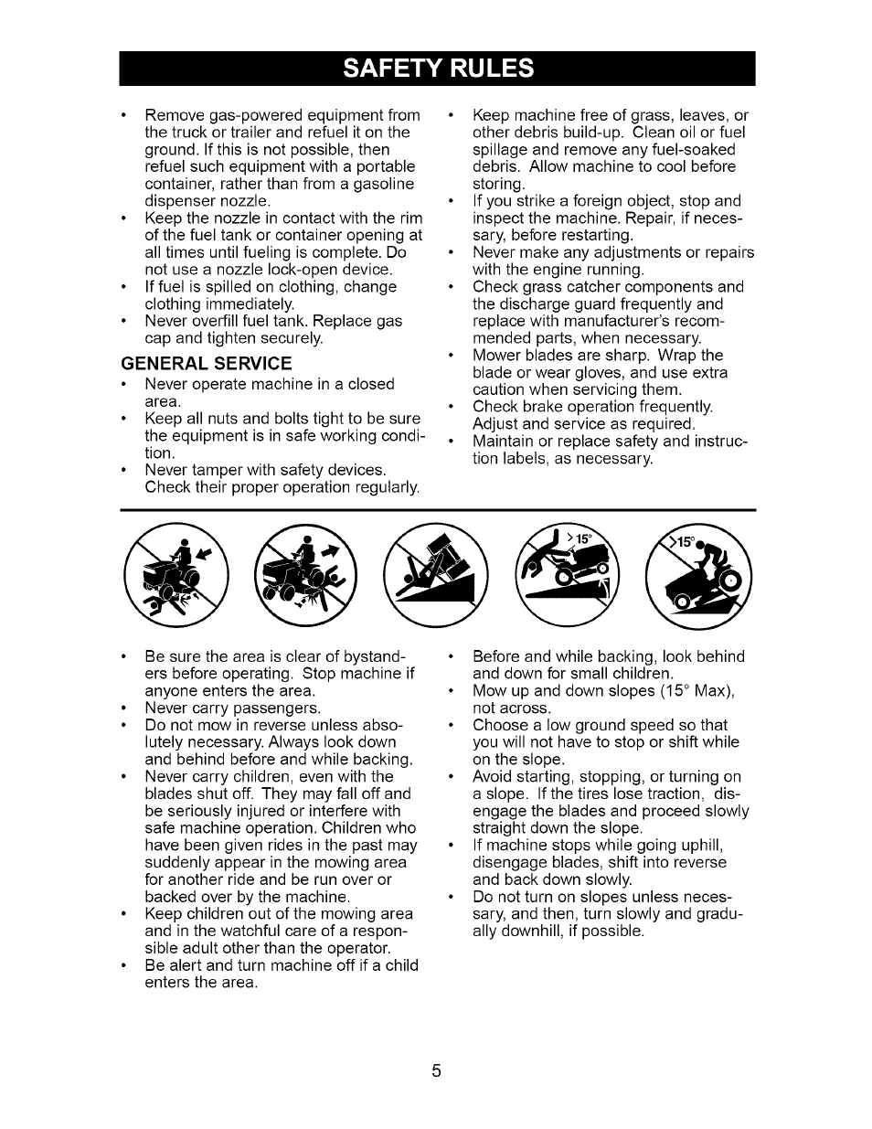 General service, Safety rules | Craftsman 917.275380 User Manual | Page 5 / 60