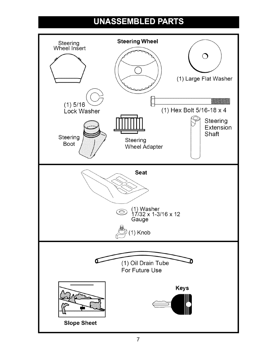 Unassembled parts | Craftsman 917.275380 User Manual | Page 7 / 60