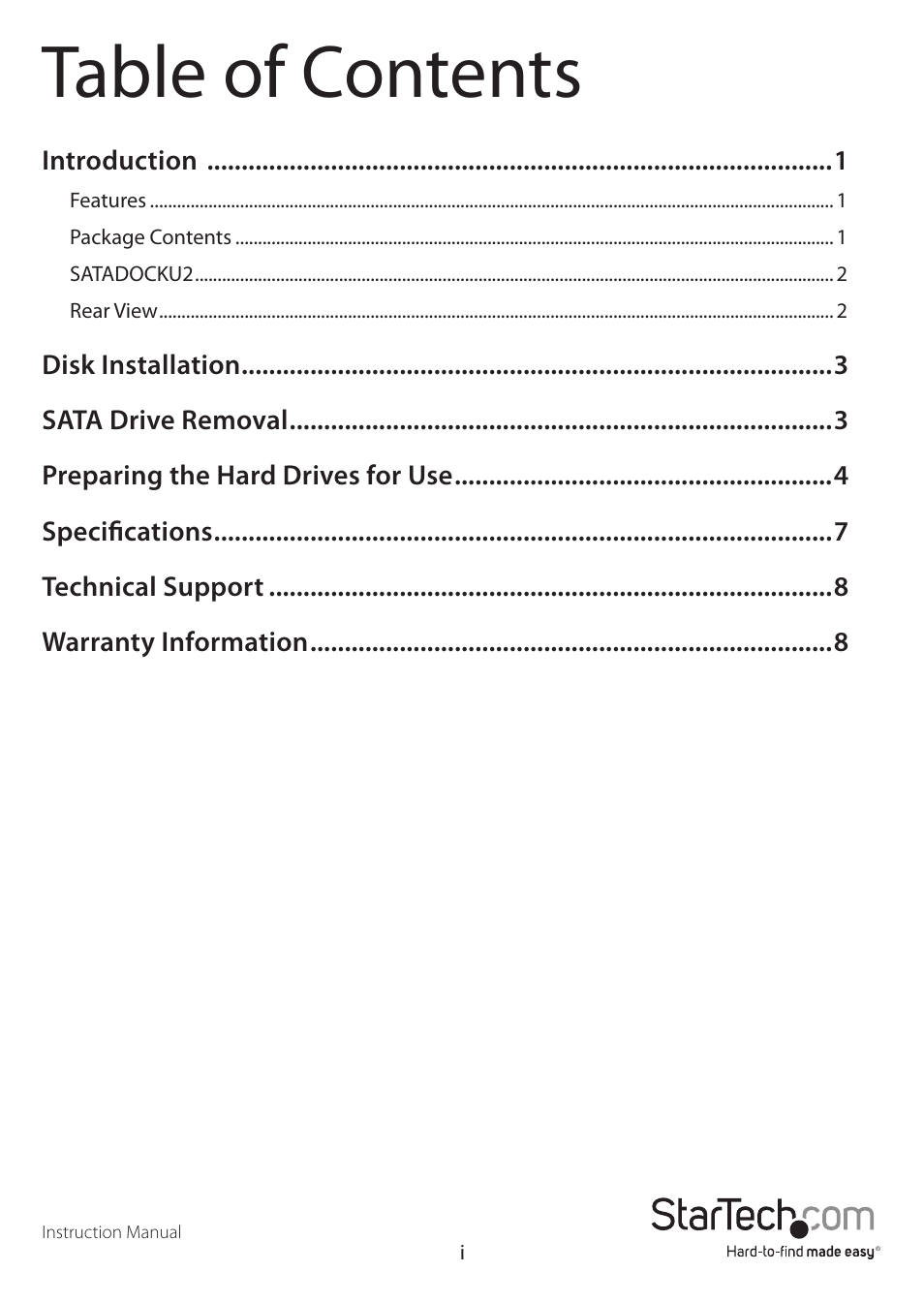 StarTech.com SATDOCKU2EU User Manual | Page 3 / 12