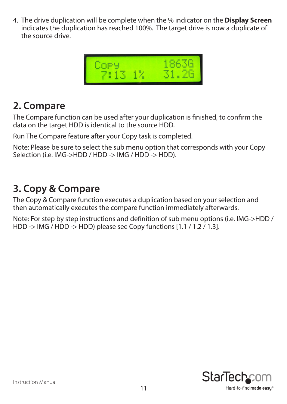 Compare, Copy & compare | StarTech.com SATDUP11IMG Manual User Manual | Page 14 / 24