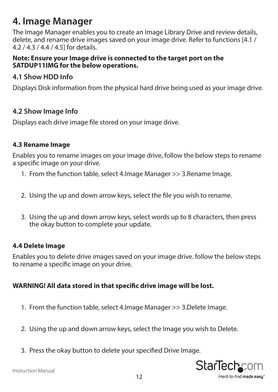 Image manager | StarTech.com SATDUP11IMG Manual User Manual | Page 15 / 24
