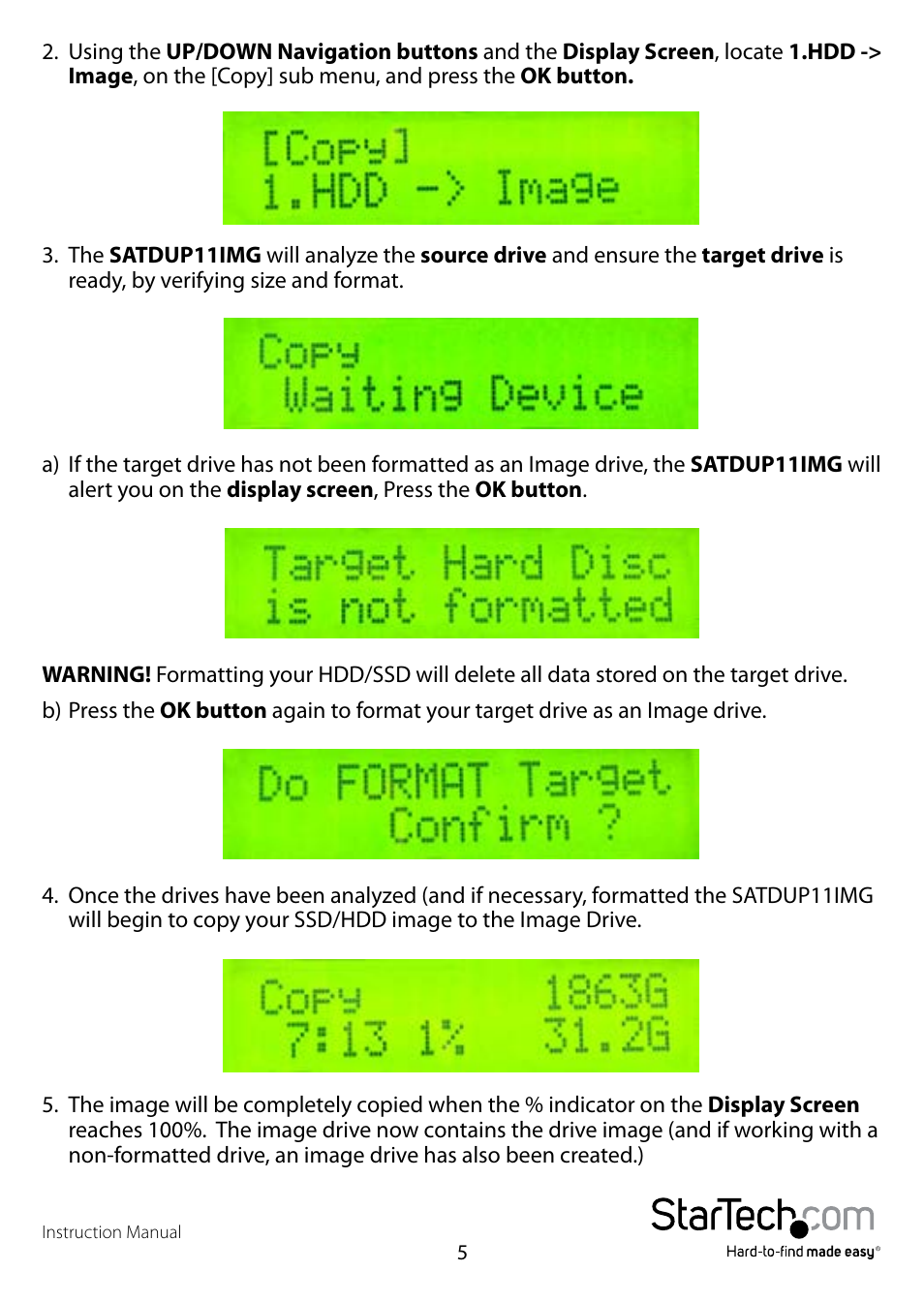 StarTech.com SATDUP11IMG Quick Start User Manual | Page 8 / 12