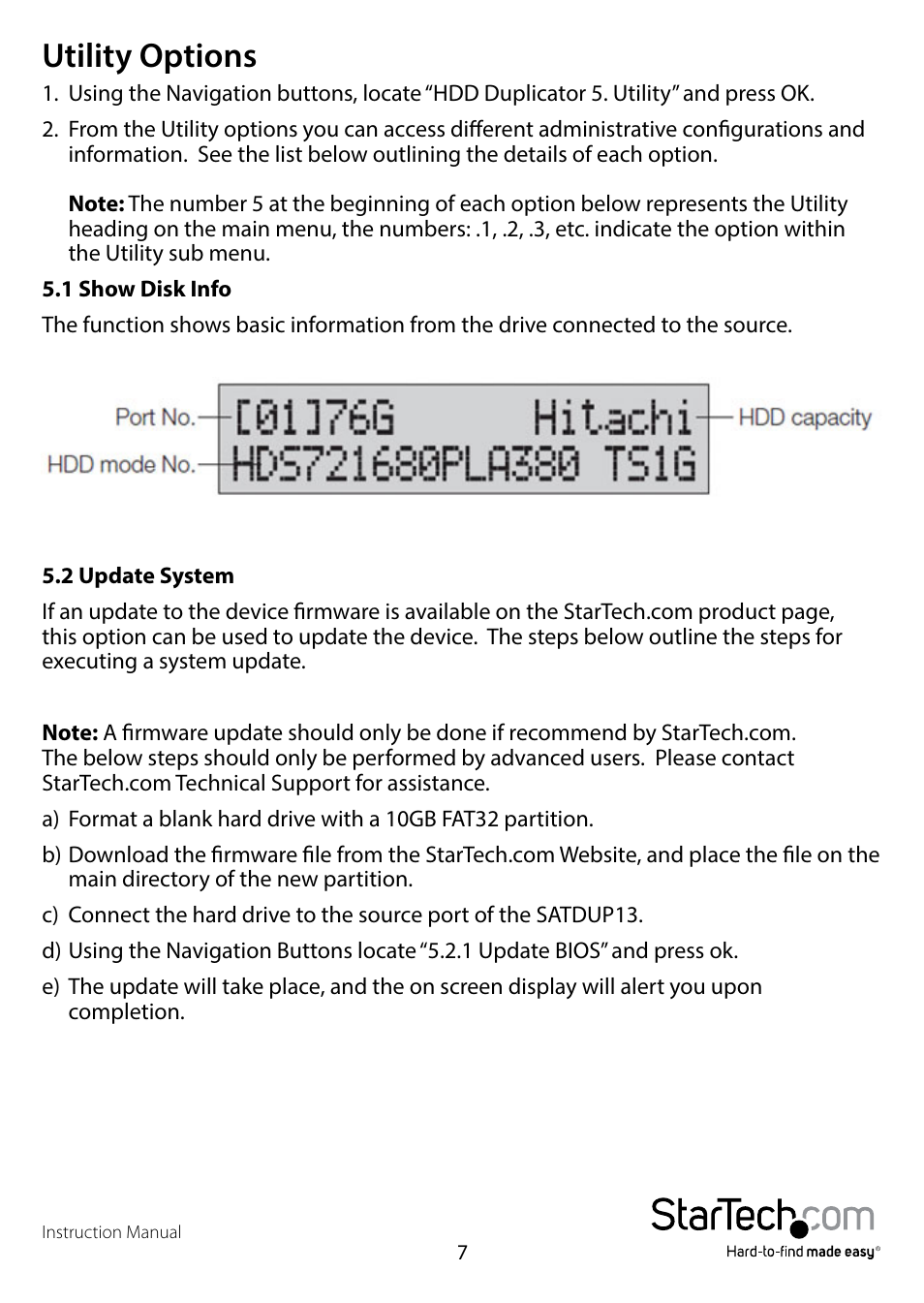 Utility options | StarTech.com SATDUP13 Manual User Manual | Page 10 / 14