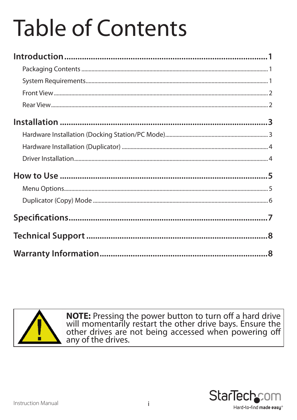 StarTech.com SATDOCK4U3RE User Manual | Page 3 / 12