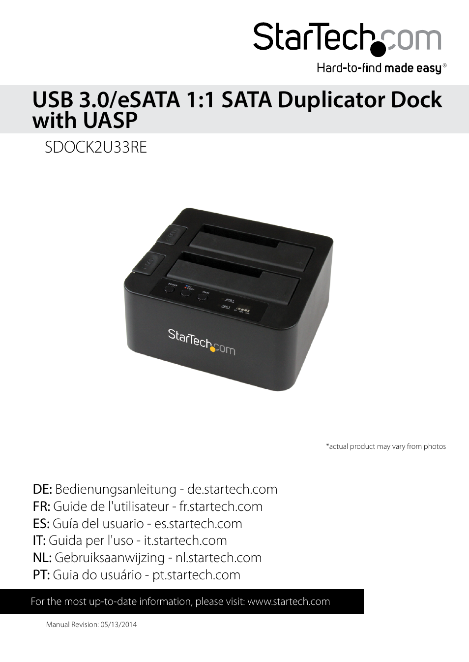 StarTech.com SDOCK2U33RE User Manual | 14 pages