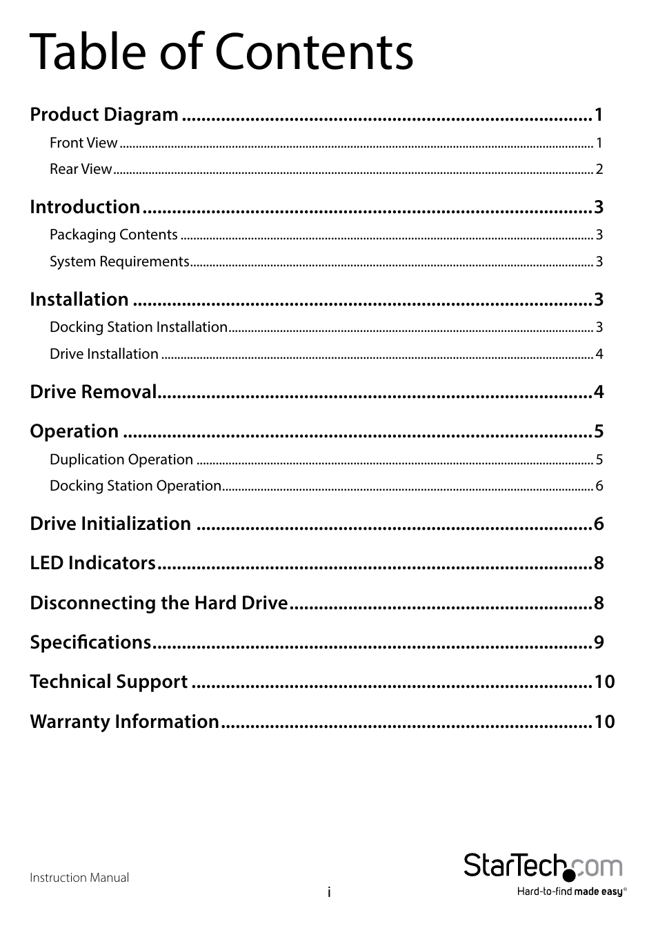 StarTech.com SDOCK2U33RE User Manual | Page 3 / 14