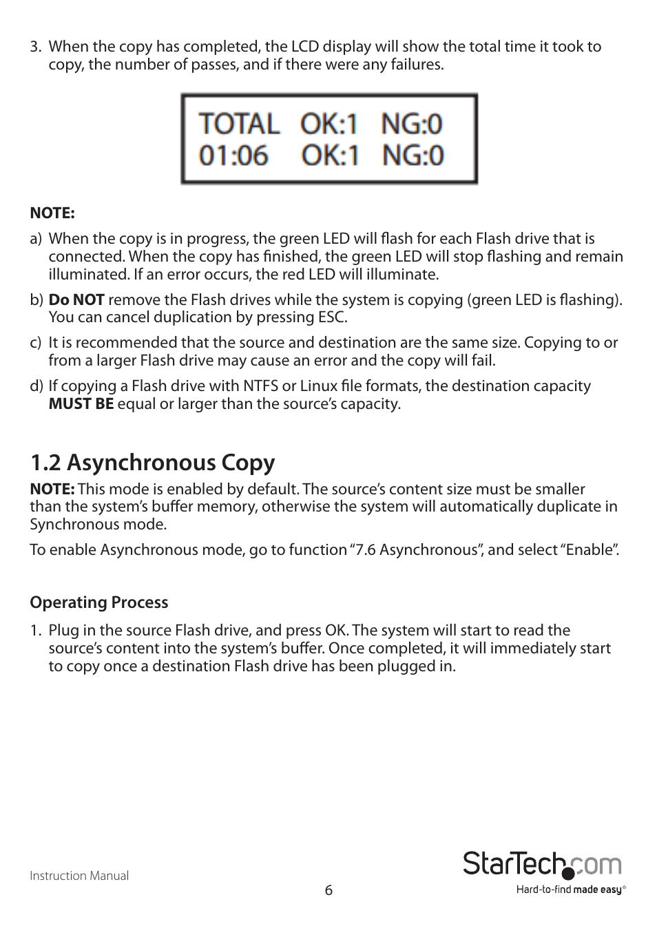 2 asynchronous copy | StarTech.com USBDUP15 User Manual | Page 9 / 18