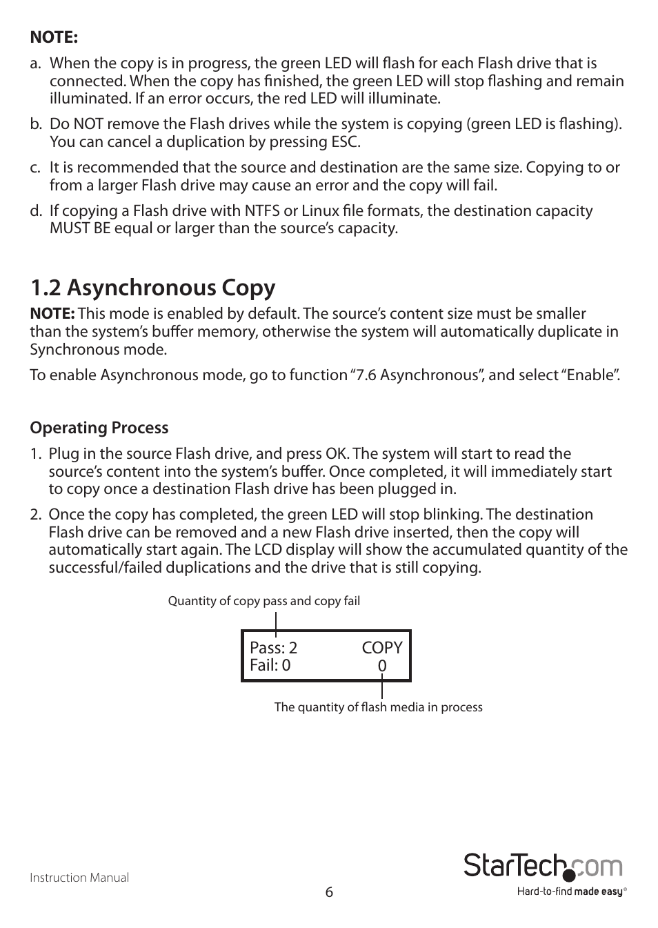 2 asynchronous copy | StarTech.com USBDUP12 User Manual | Page 10 / 20