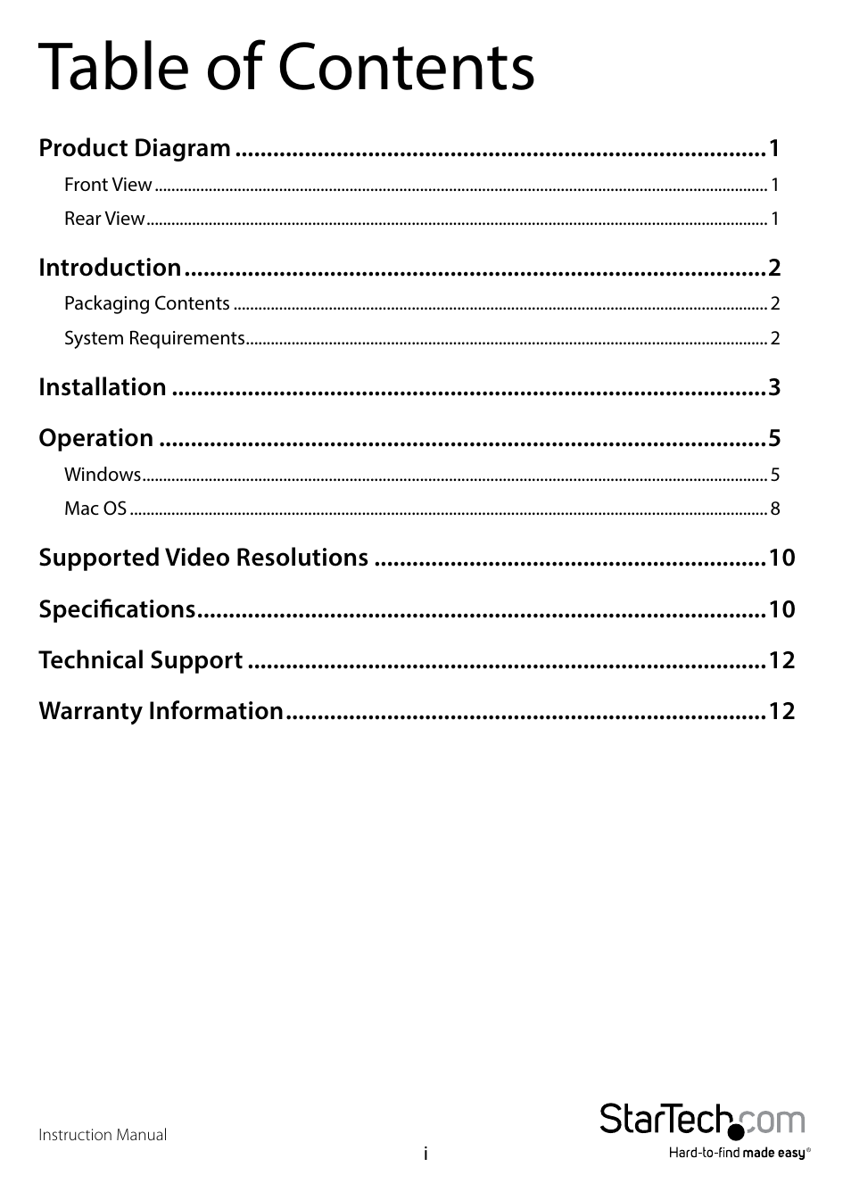 StarTech.com TBDOCKHDPBC Manual User Manual | Page 3 / 16