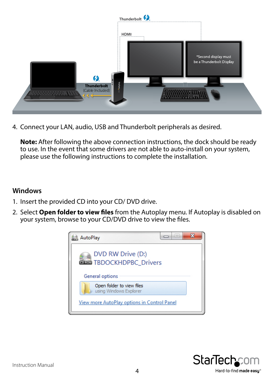 StarTech.com TBDOCKHDPBC Manual User Manual | Page 7 / 16