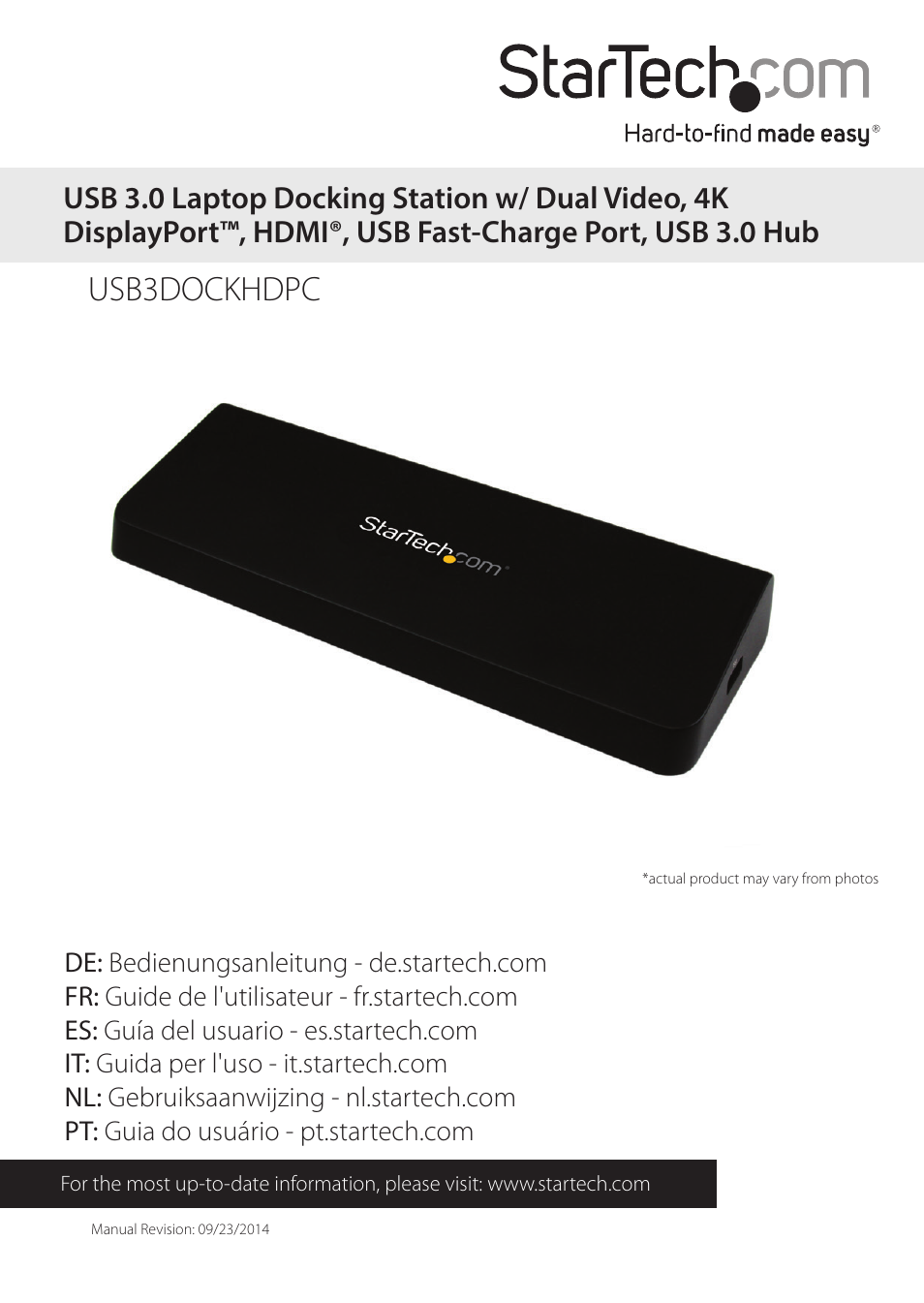 StarTech.com USB3DOCKHDPC User Manual | 13 pages