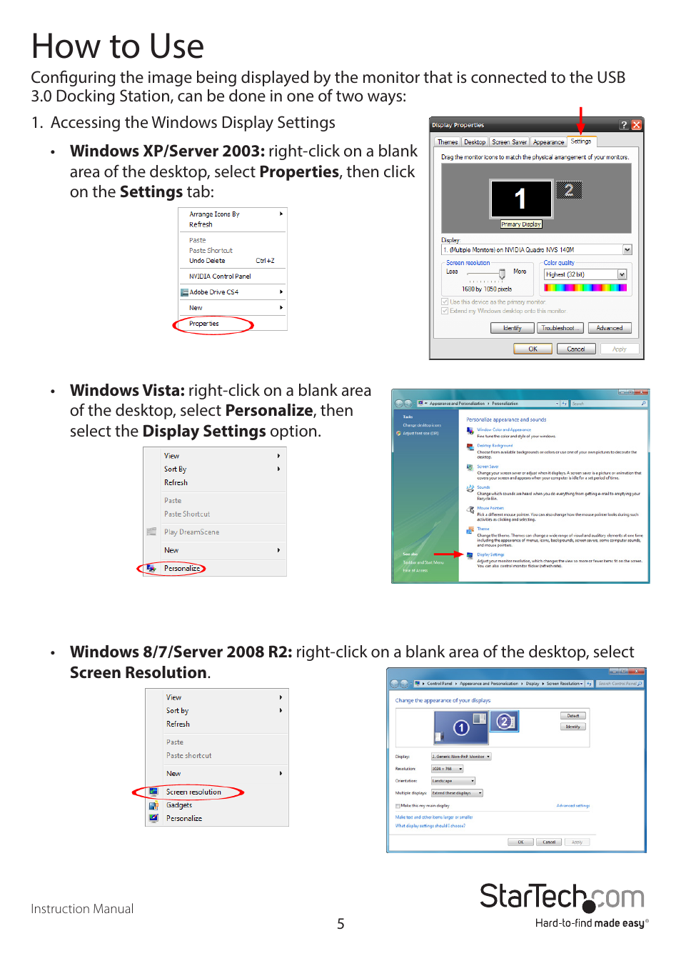 How to use | StarTech.com USB3SDOCKHDV User Manual | Page 8 / 16