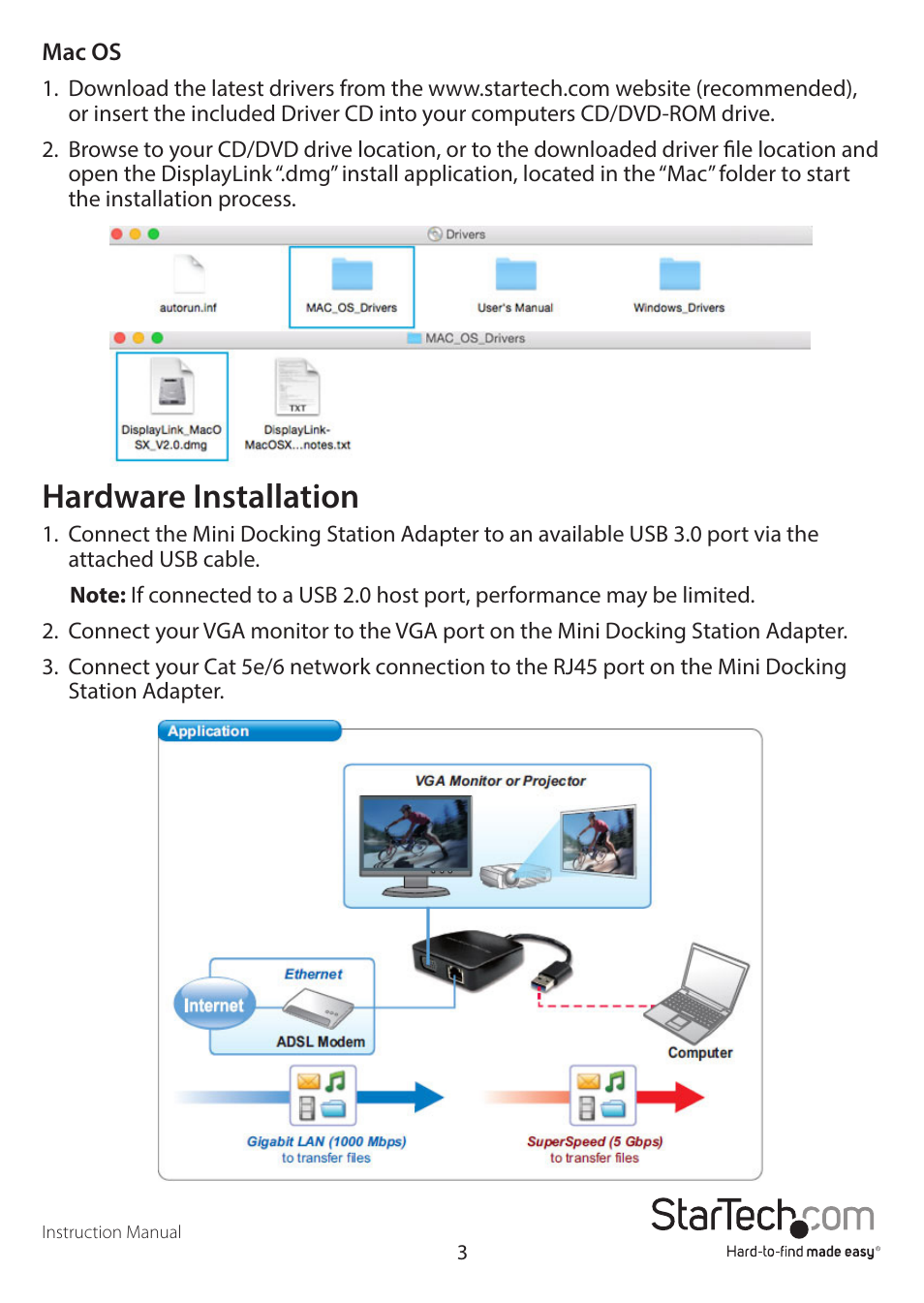 Hardware installation | StarTech.com USB31GEVG User Manual | Page 6 / 14
