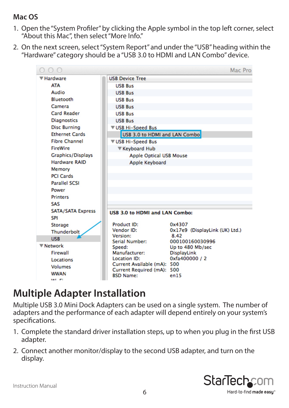 Multiple adapter installation | StarTech.com USB31GEHD User Manual | Page 9 / 16