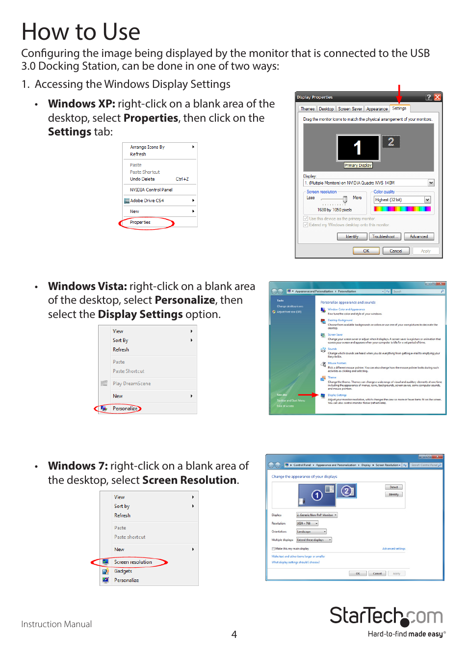 How to use | StarTech.com USB3SDOCKHD User Manual | Page 7 / 15