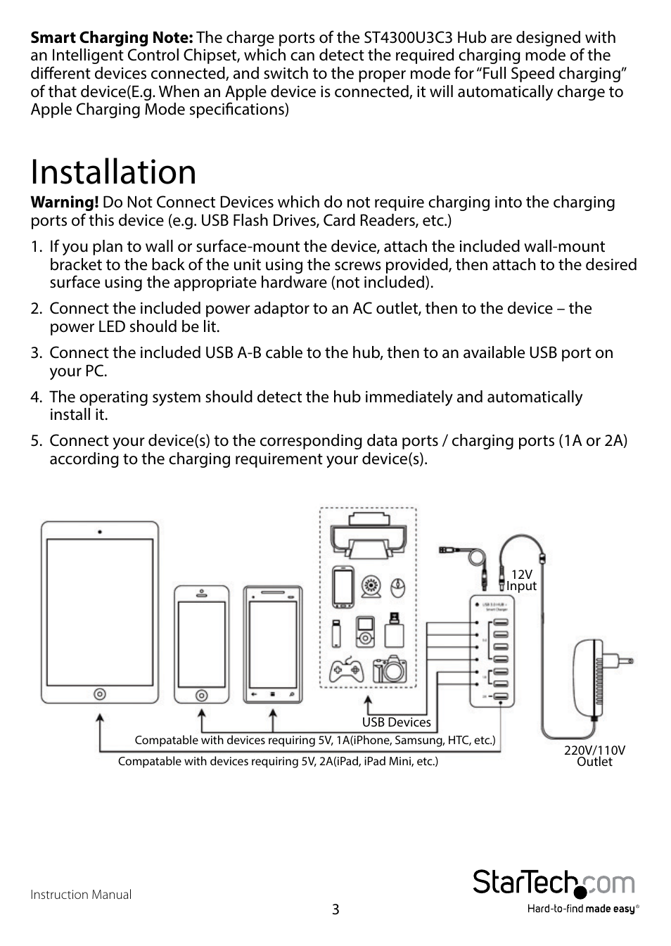 Installation | StarTech.com ST4300U3C3 User Manual | Page 6 / 10