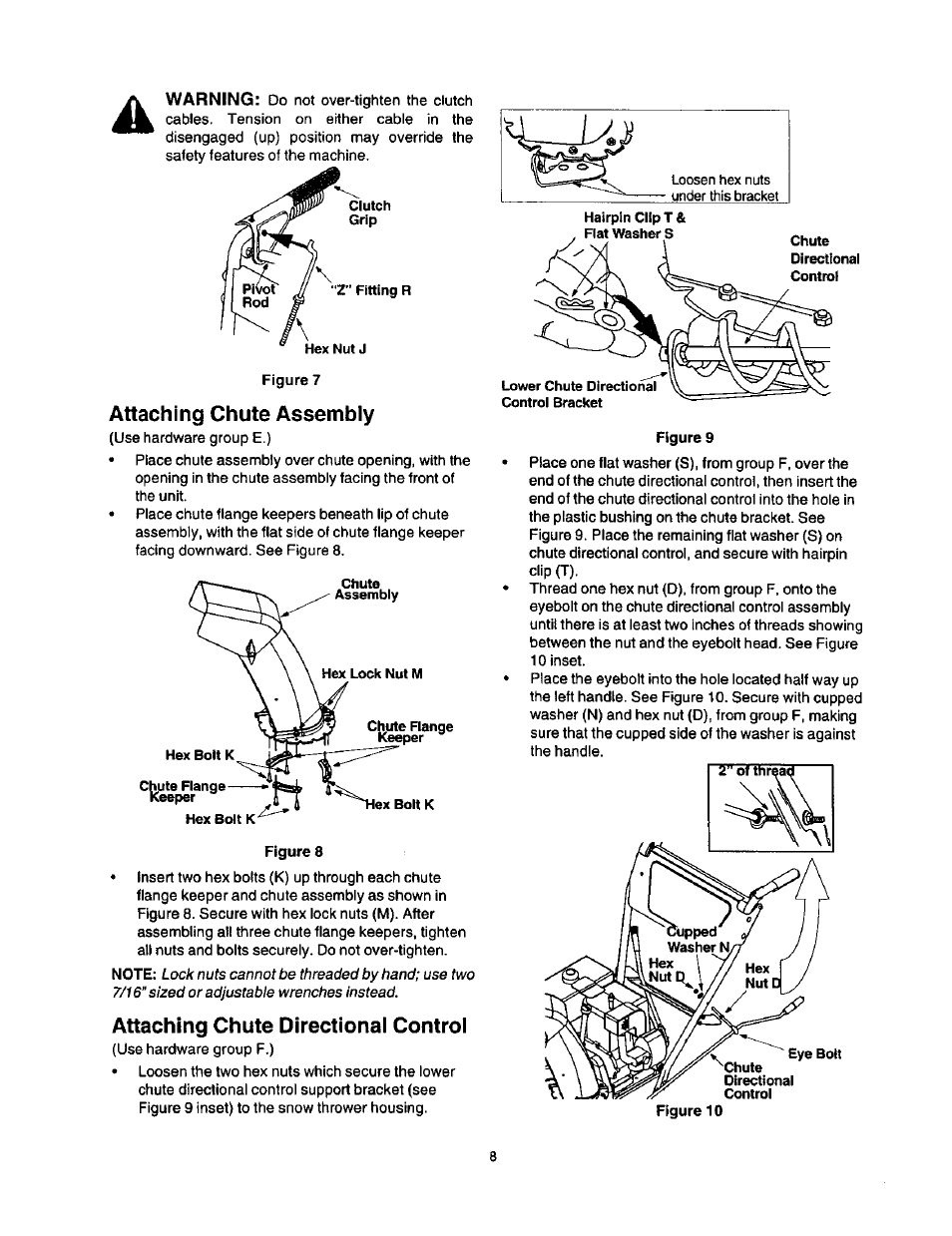 Attaching chute assembly, Attaching chute directional control | Craftsman 247.886640 User Manual | Page 8 / 33