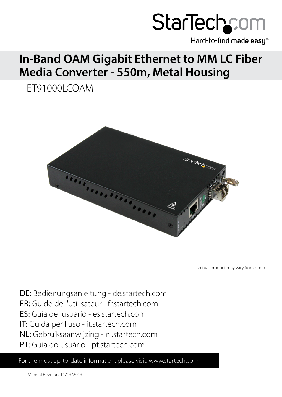 StarTech.com ET91000LCOAM User Manual | 12 pages