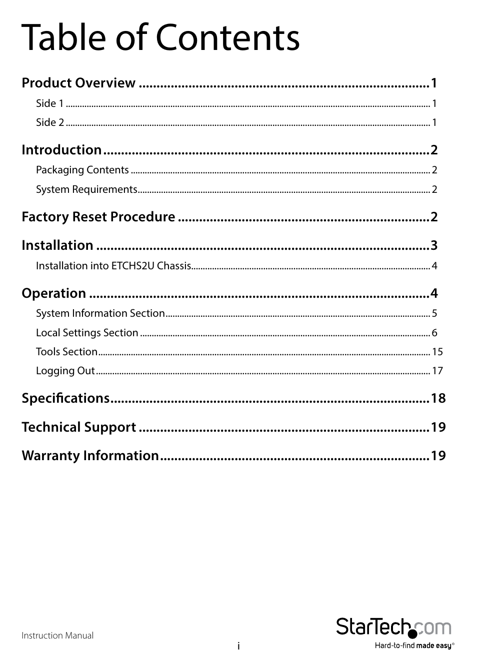 StarTech.com ET91000LCOAM Full User Manual | Page 3 / 24