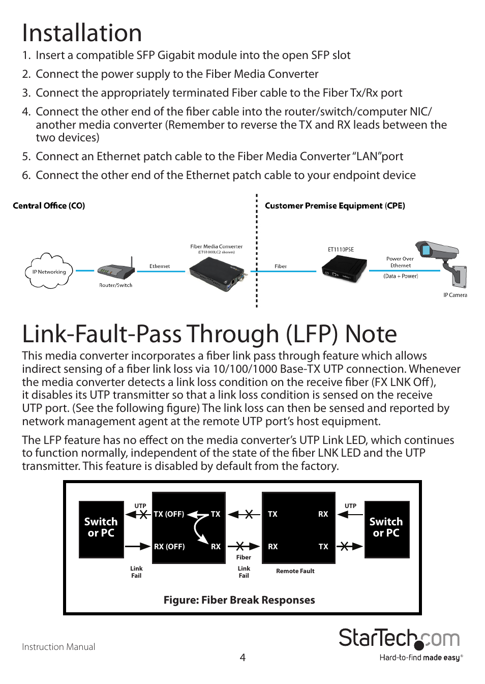 Installation | StarTech.com ET1110PSE User Manual | Page 8 / 12