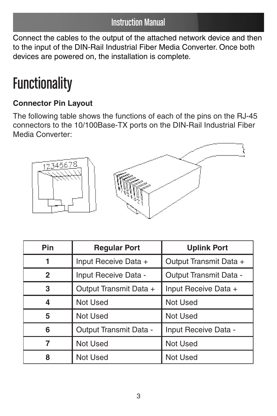 Functionality, Instruction manual | StarTech.com IMC110MMSC User Manual | Page 6 / 9