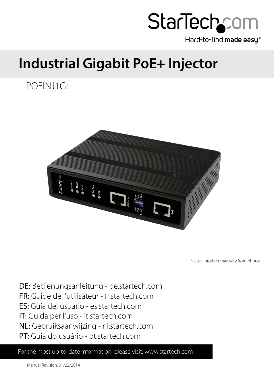 StarTech.com POEINJ1GI User Manual | 13 pages