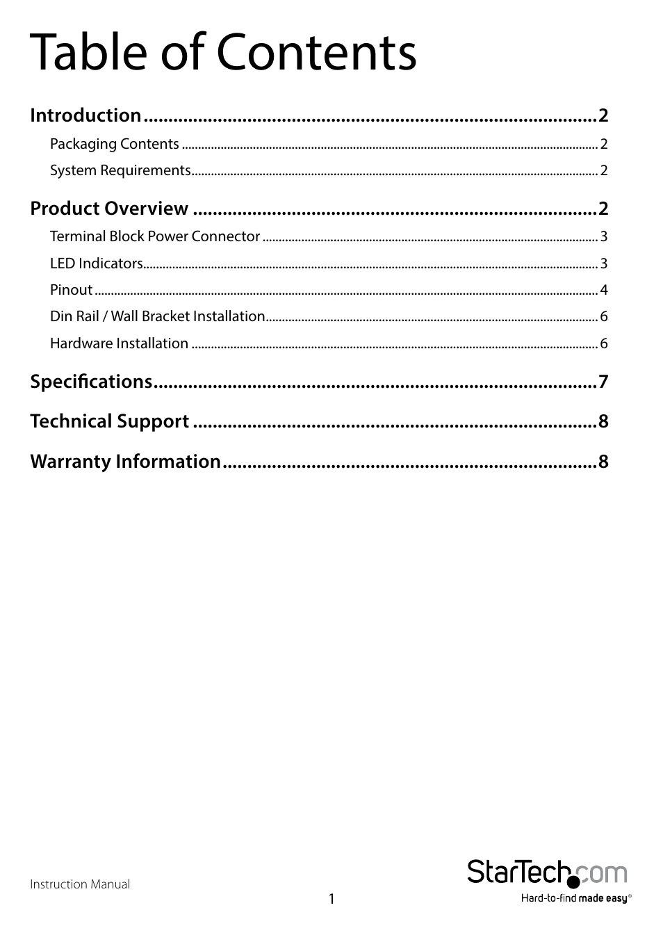 StarTech.com POEINJ2GI User Manual | Page 3 / 11