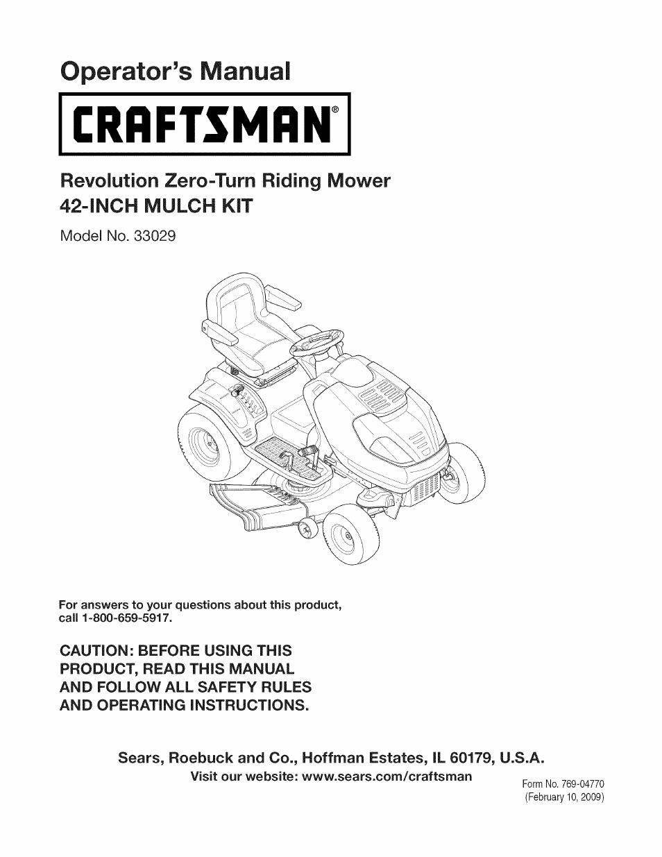 Craftsman 33029 User Manual | 4 pages