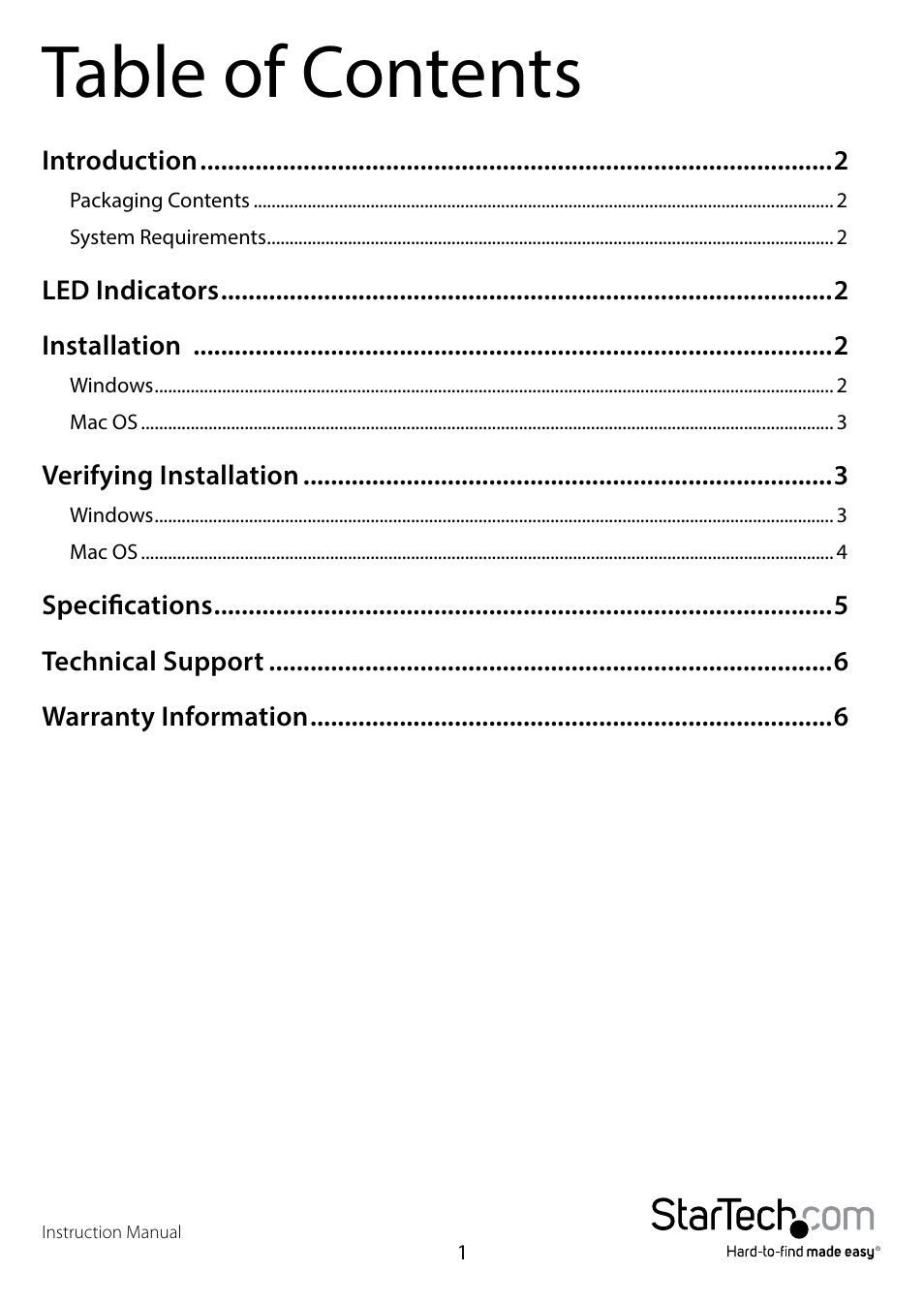 StarTech.com USB2100 User Manual | Page 3 / 9