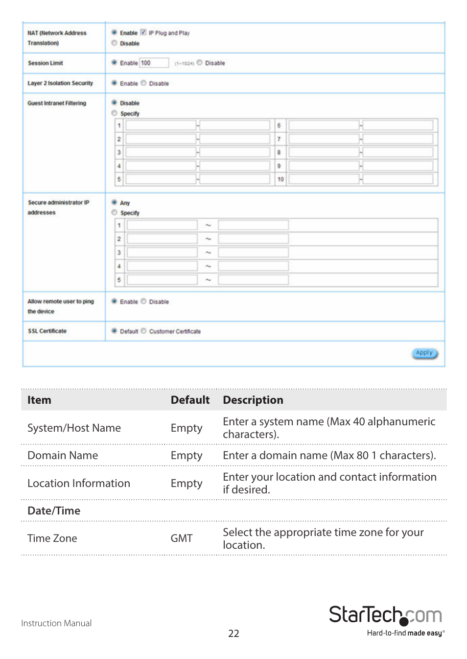 StarTech.com R300WN22GAxx Full User Manual | Page 27 / 61