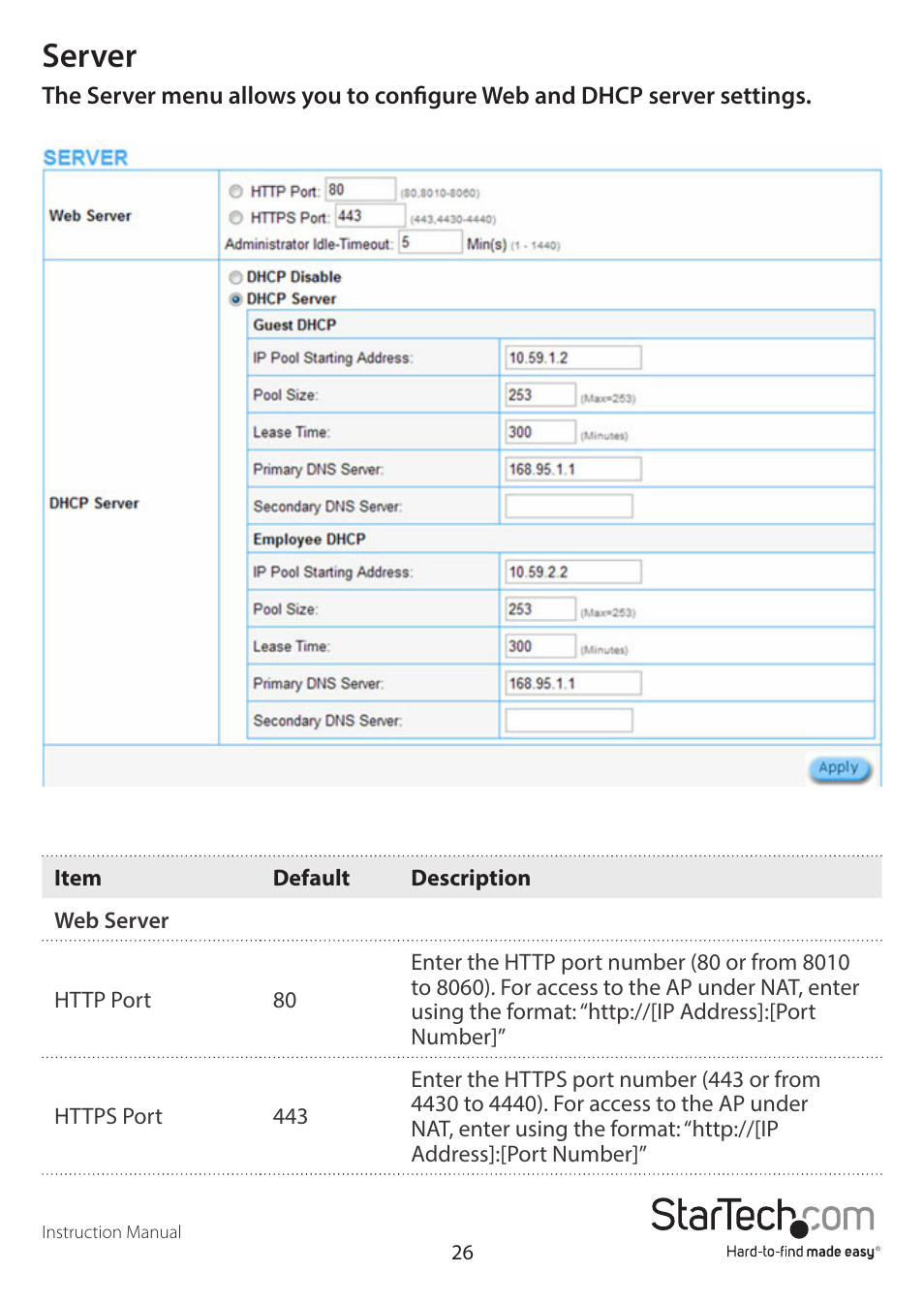 Server | StarTech.com R300WN22GAxx Full User Manual | Page 31 / 61