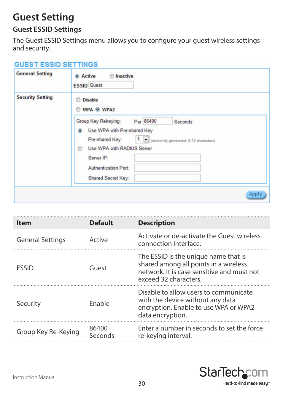 Guest setting | StarTech.com R300WN22GAxx Full User Manual | Page 35 / 61