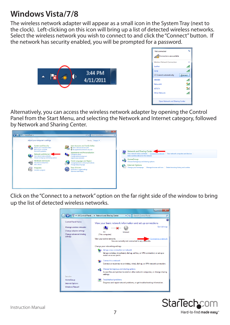 Windows vista/7/8 | StarTech.com USB300WN2X2D User Manual | Page 10 / 18