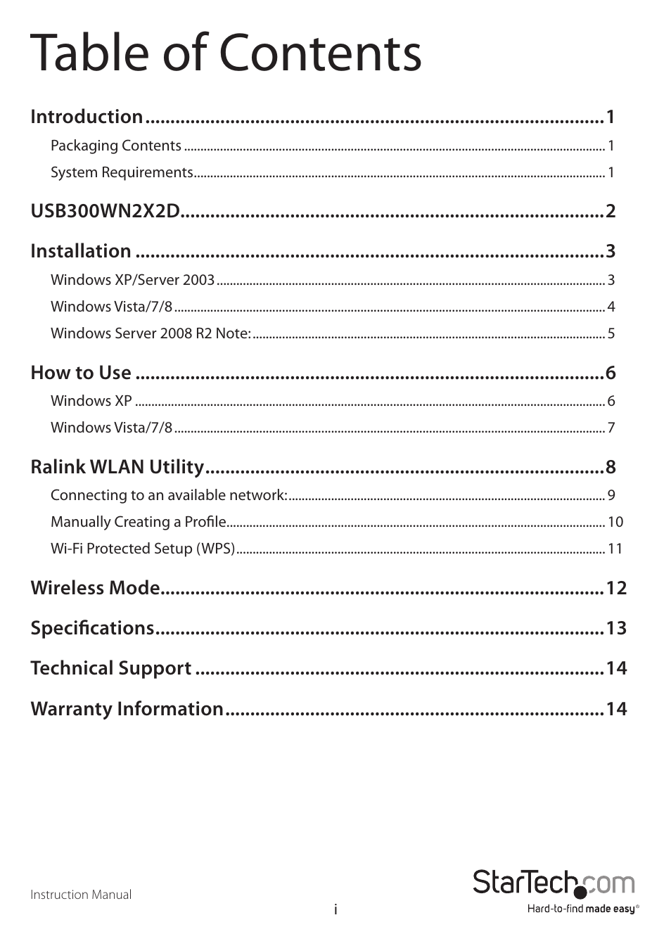 StarTech.com USB300WN2X2D User Manual | Page 3 / 18