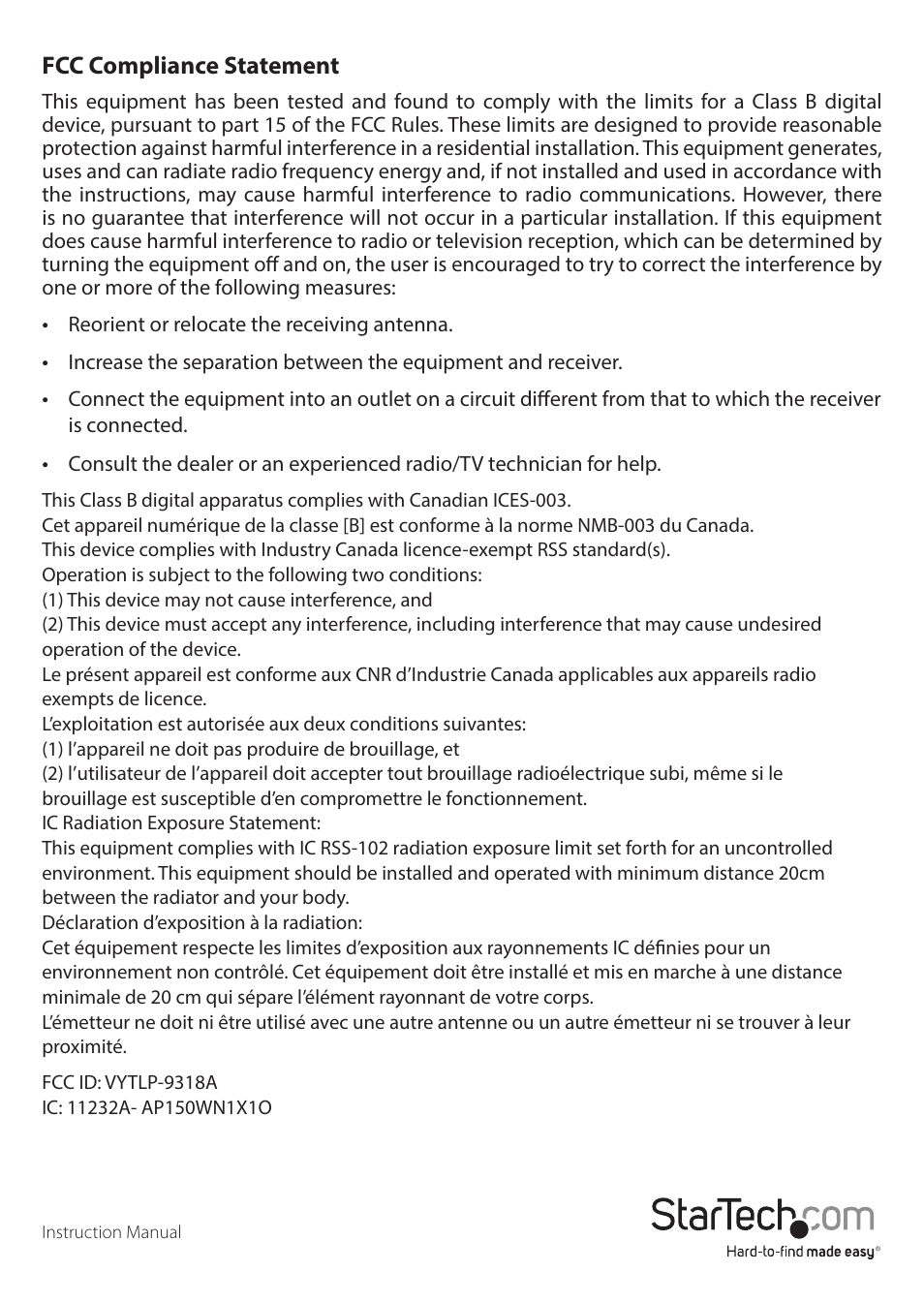 StarTech.com AP150WN1X1OG User Manual | Page 2 / 25