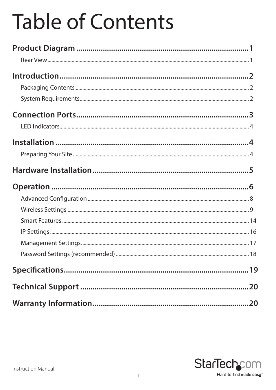 StarTech.com AP150WN1X1OG User Manual | Page 4 / 25