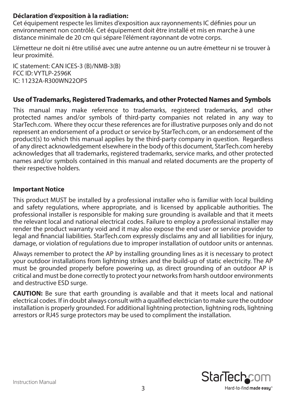 StarTech.com R300WN22OP5E User Manual | Page 3 / 15