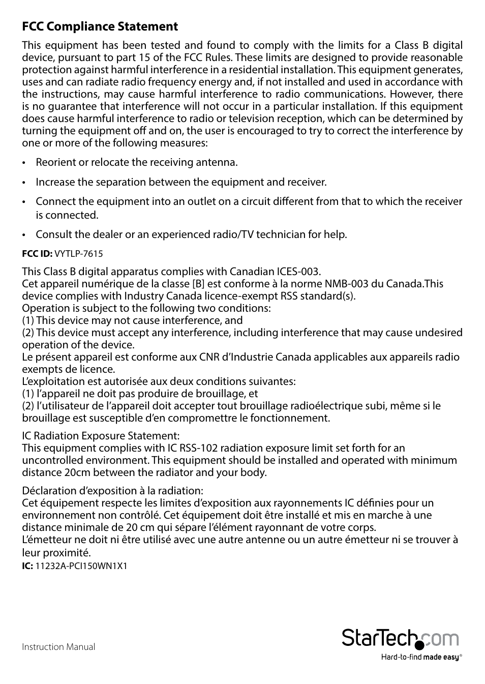 StarTech.com PCI150WN1X1 User Manual | Page 2 / 11