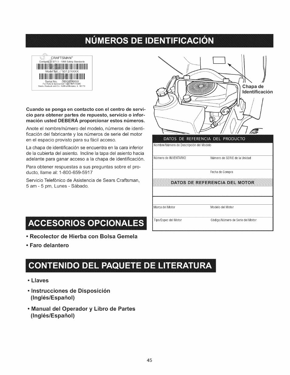 Craftsman 107.289860 User Manual | Page 45 / 116