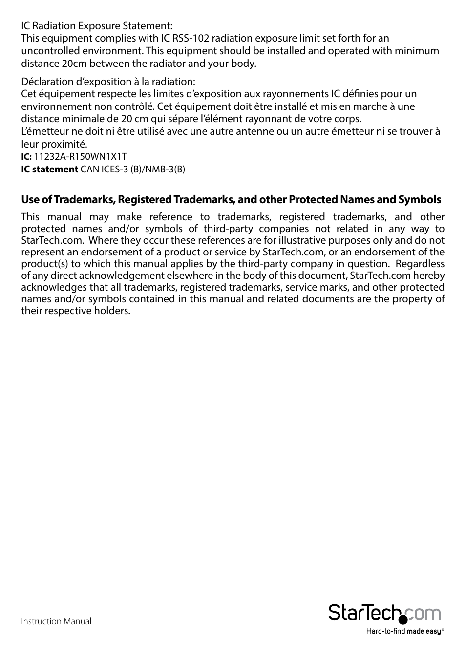 StarTech.com R150WN1X1T User Manual | Page 3 / 12