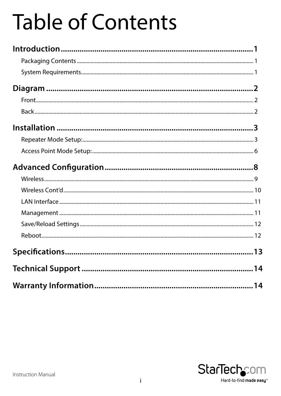 StarTech.com WFREPEAT300N User Manual | Page 3 / 18
