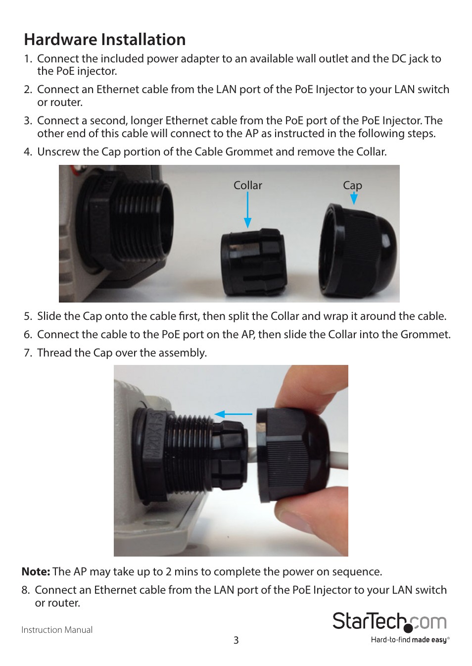 Hardware installation | StarTech.com R300WN22MO5E User Manual | Page 8 / 15