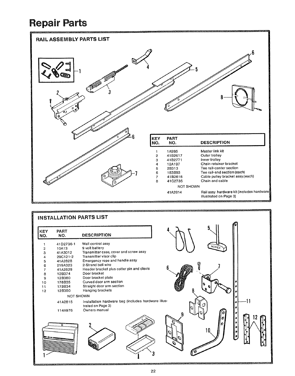 Repair parts, 11 12 fh | Craftsman 139.53403 User Manual | Page 22 / 24