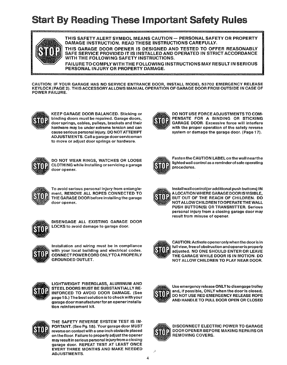 Start by reading these important safety rules | Craftsman 139.53403 User Manual | Page 4 / 24