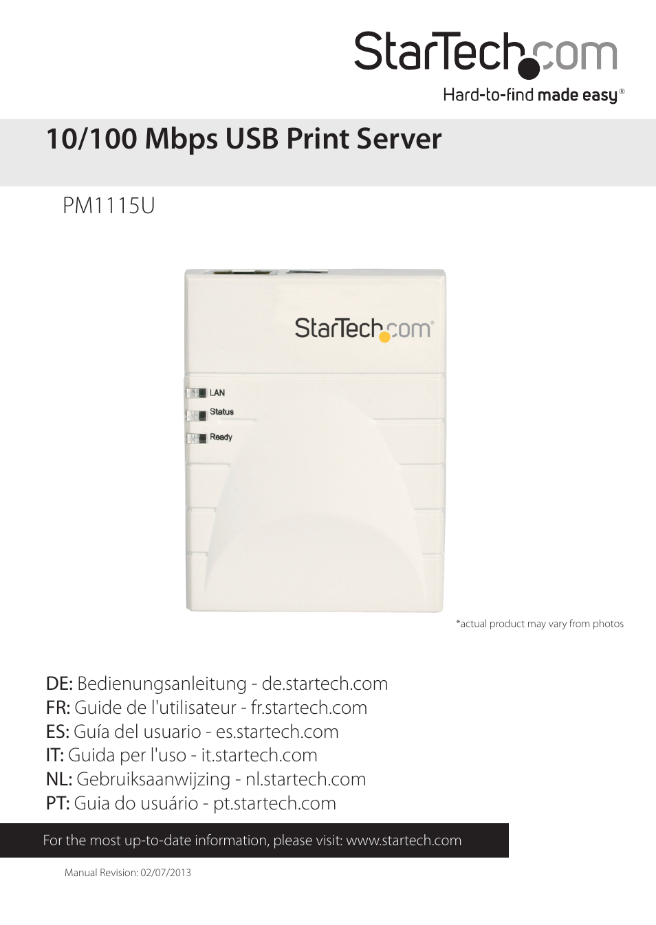 StarTech.com PM1115U User Manual | 12 pages