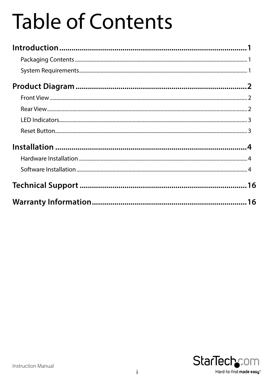 StarTech.com PM1115UWGB User Manual | Page 4 / 21